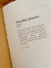 Load image into Gallery viewer, Monthly Planner Journal Insert