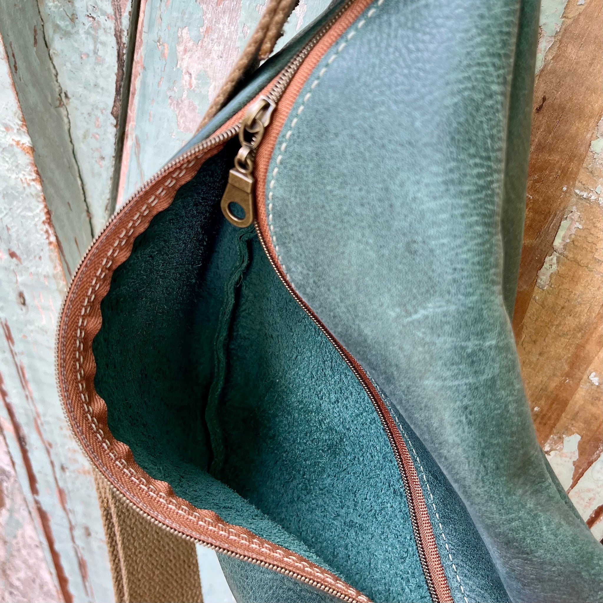 Large Nesting Zipper Pouch with Waxed Canvas and Leather – Juniper Grove
