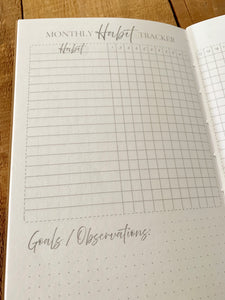 Habit Tracker Journal Insert